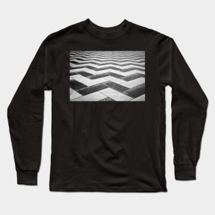 Patterned black and white marble paved area for background or backdrop use. Long Sleeve T-Shirt